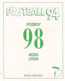 1994 Select AFL Stickers #98 Ross Lyon Back